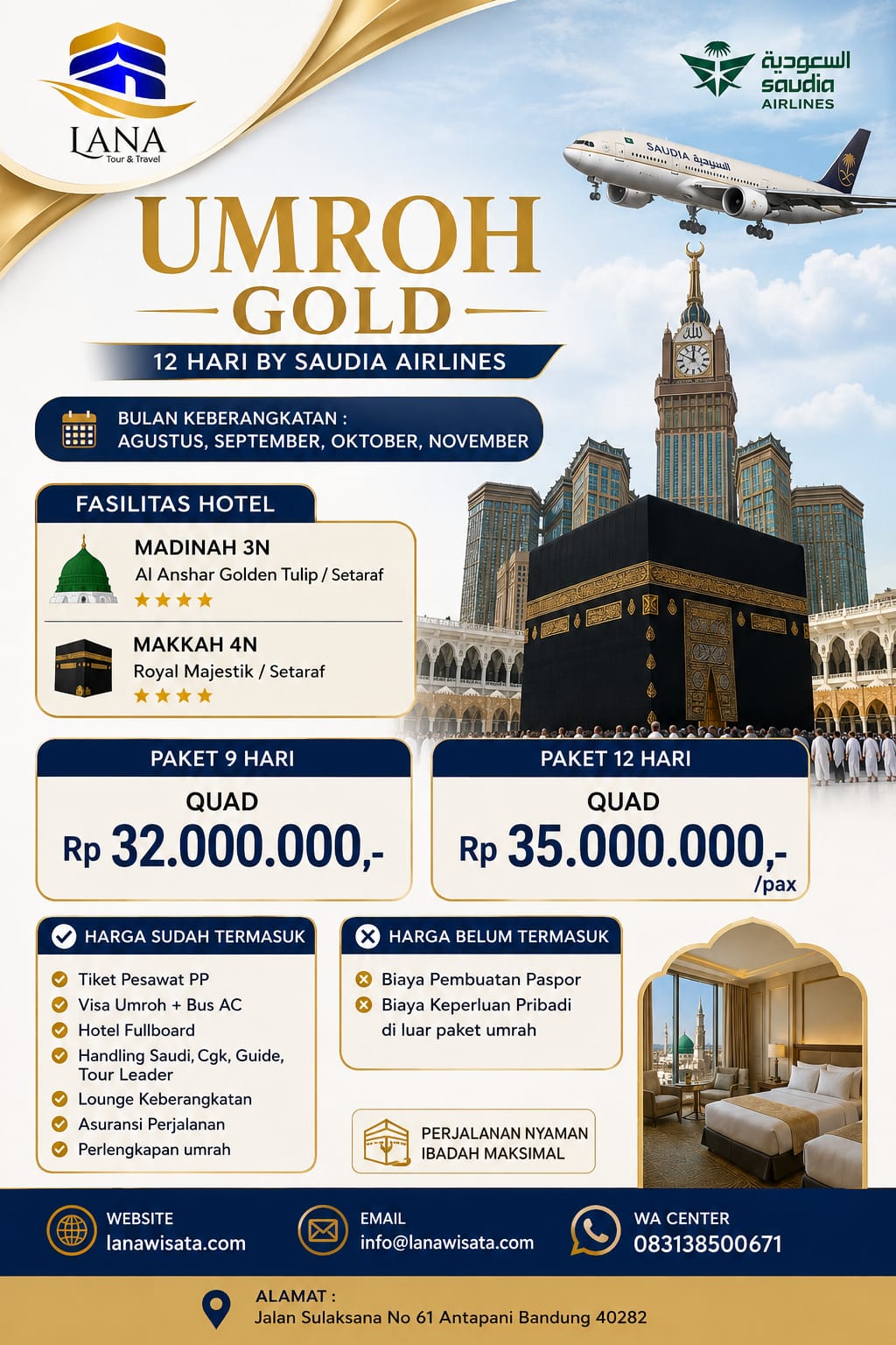 Paket Umroh Gold 12 Hari